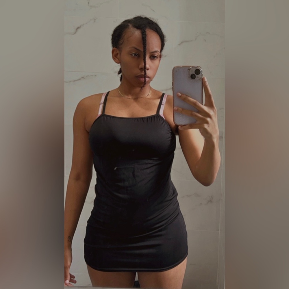 BUNDLE+SAVE❗️3 Medium Mini Dresses (Pink, Gray, Black) -Stretchy Spaghetti Strap - Picture 6 of 8